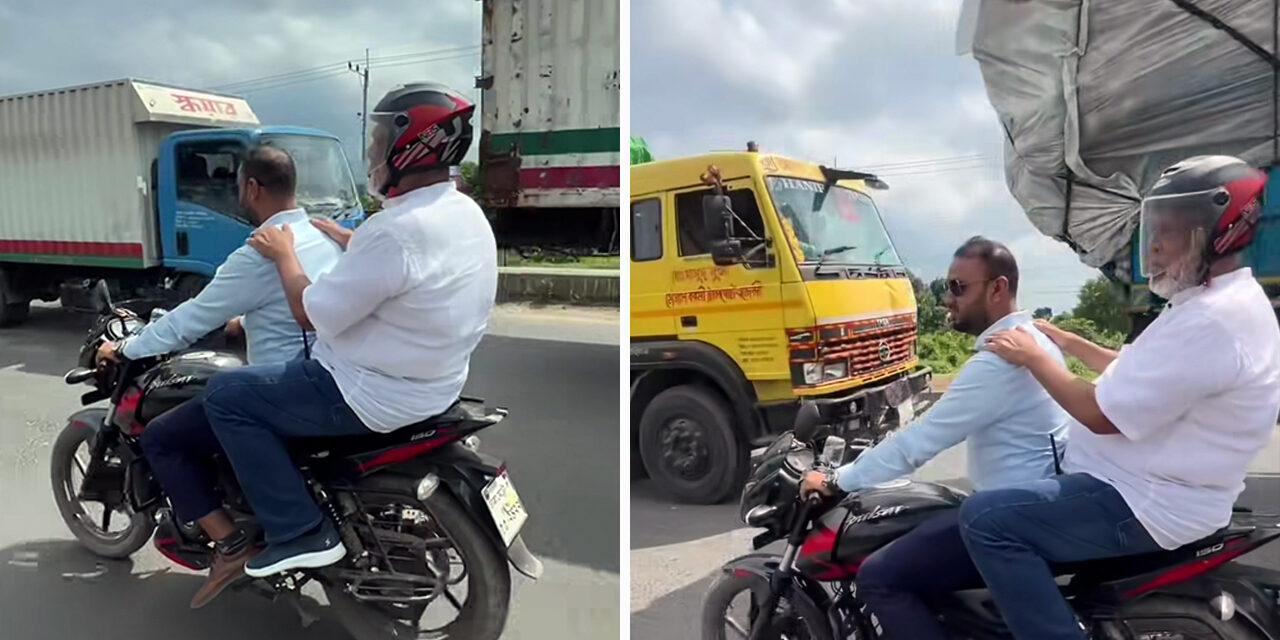 তীব্র যানজটে বাধ্য হয়ে মোটরসাইকেলে গন্তব্যে যাচ্ছেন সড়ক উপদেষ্টা