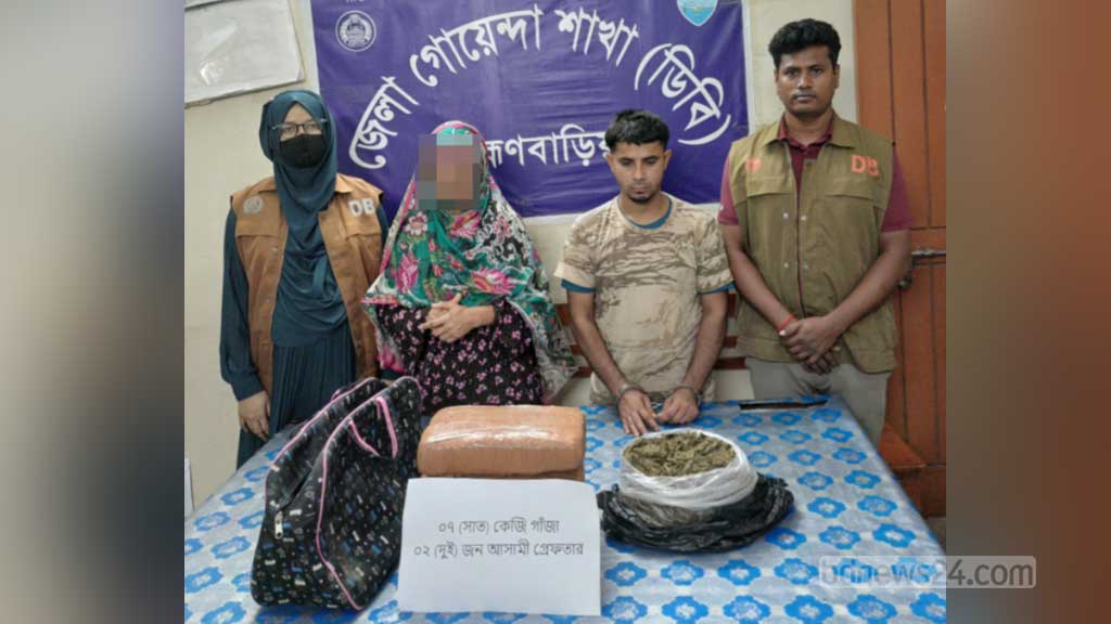 ব্রাহ্মণবাড়িয়ায় গাঁজাসহ ভাই-বোন আটক